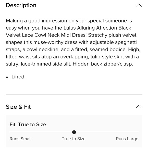 🖤 LULUS Alluring Affection Black Velvet Lace Cowl Neck Midi Dress; Size XS - Picture 5 of 14